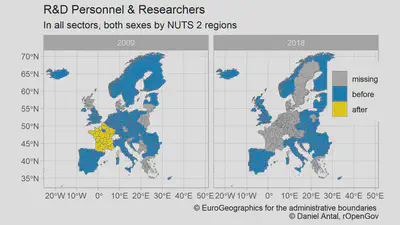 Our [regions R package](https://regions.dataobservatory.eu/) helps the data processing, validation and imputation of sub-national, regional datasets and their coding.