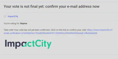 Please make sure you chose [Reprex](https://reprex.nl/) and **click on link** to the confirmation your vote.