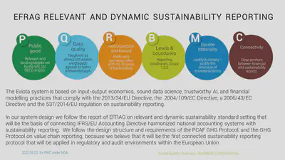 Requirements for connecting financial and sustainability reporting.